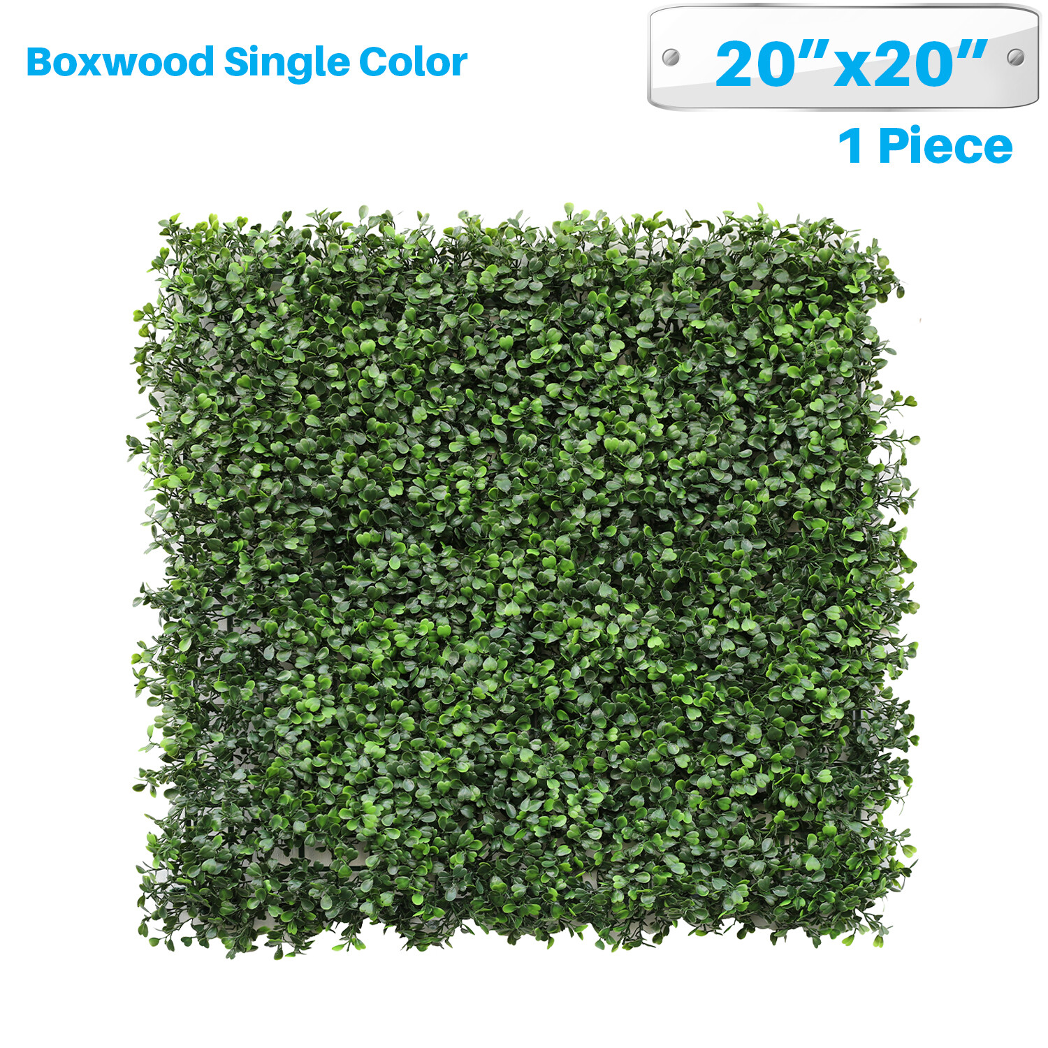 20″x20″ Artificial Grass Wall Decor Privacy Fence Panel, Boxwood Single Panel