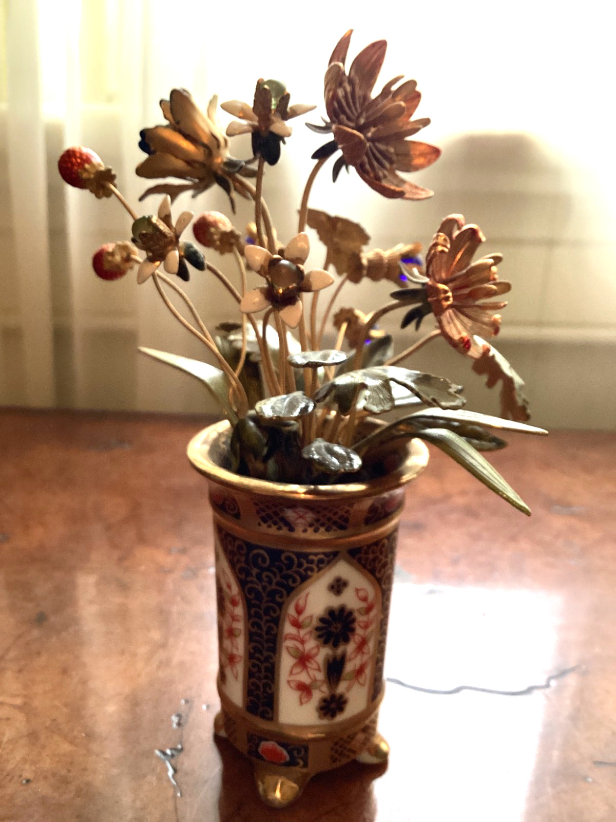 Jane Hutcheson Gorham Fleurs des Siecles Flower Bouquet & Imari Porcelain Vase