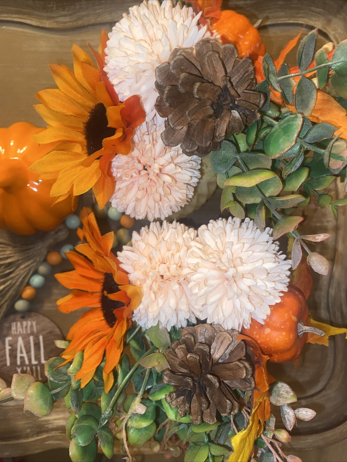 Autumn Fall Décor Flowers Floral Arrangement Gift Set Of 2