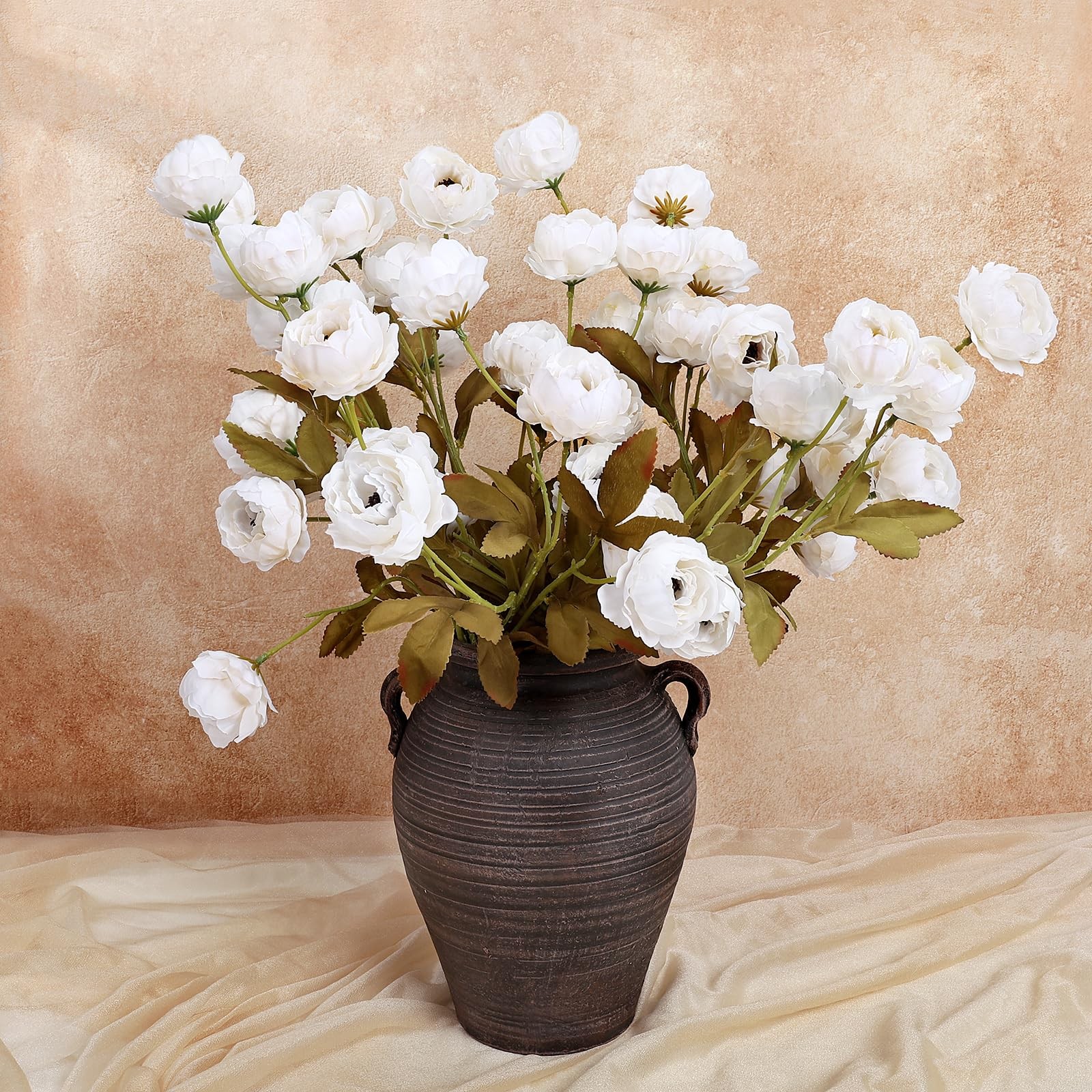 8 Pcs Peony Stems for Vase – 28’’ Faux Peonies Silk Artificial Flowers with S…
