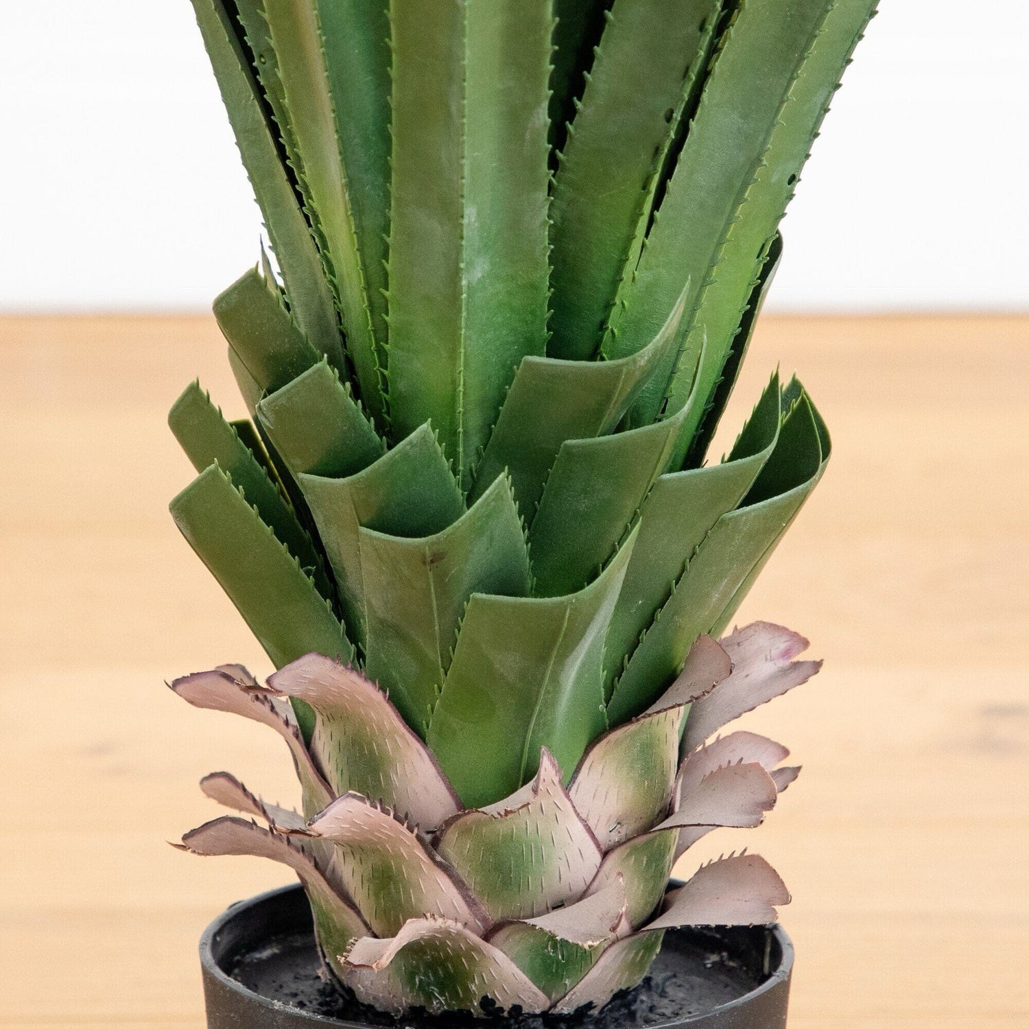4′ UV Resistant Artificial Spiked Agave Plant in White Tower Planter