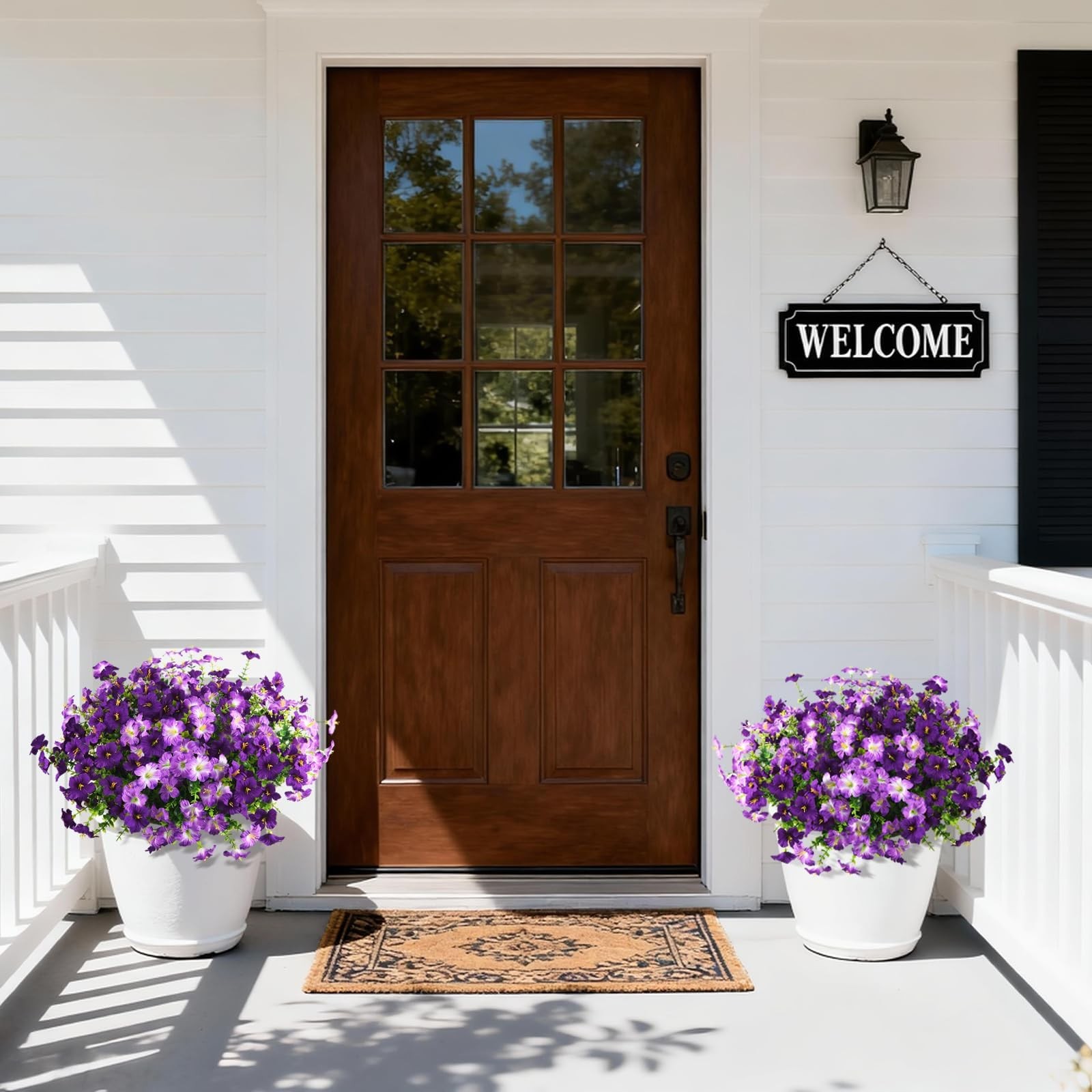 Artificial Flowers for Outdoors Fake Plants Spring Summer Decoration, 12 Bund…