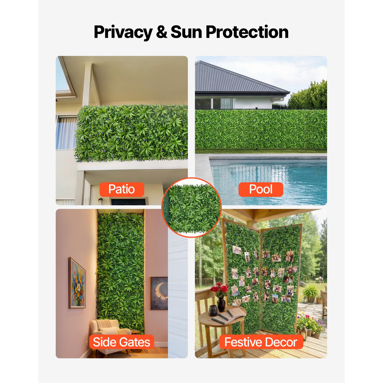 Uimoso Artificial Greenery Wall 40 x 120 in Boxwood Panel for Outdoor Decor