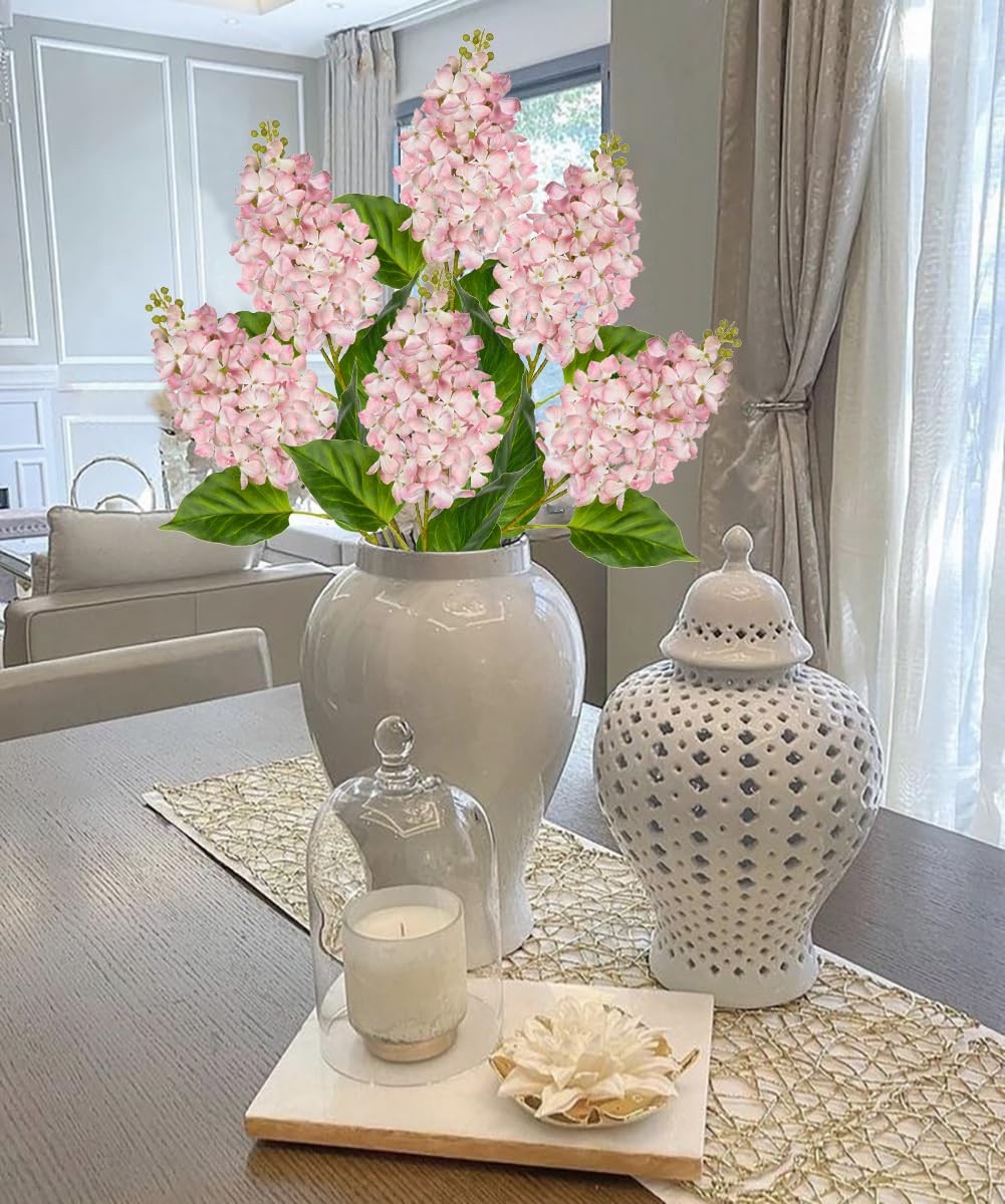 Artificial Lilac Flowers 30″ Tall – Set of 3 Silk Lilac Flower Stems for Home…