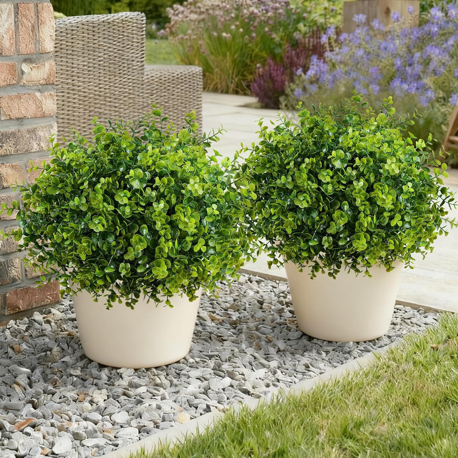 Artificial Faux Outdoor Plants for Spring Summer Decoration, 12 Bundles Fake Pla