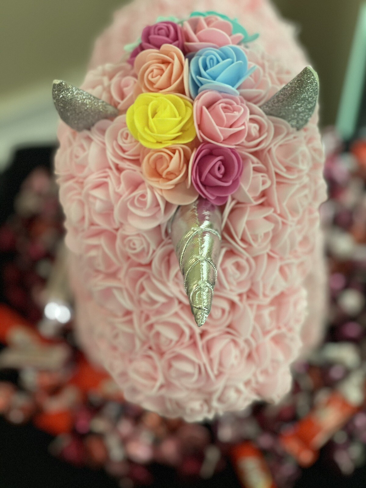 Rose Unicorn Flower Pony Valentine’s Day for Girls and Centerpieces Two Pieces