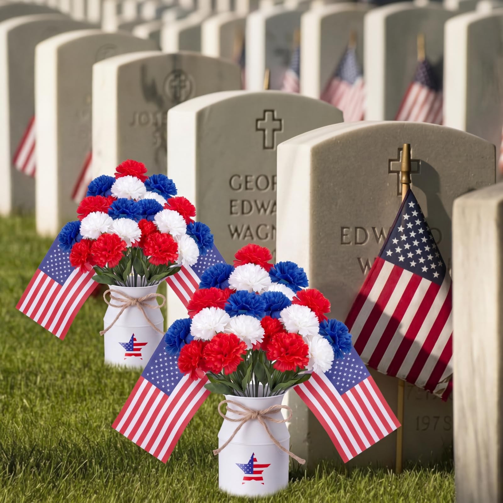 6 Pcs 4th of July Table Centerpiece Decoration 250 Anniversary USA Table Flow…