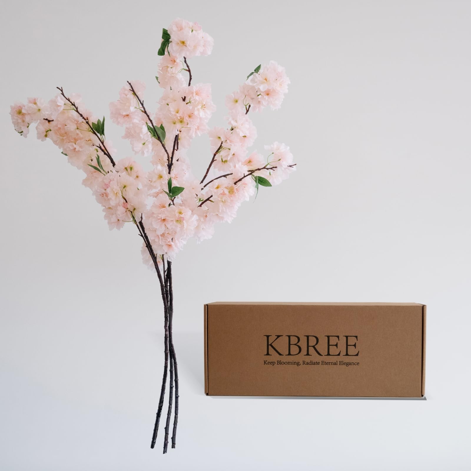 47.2 inches Cherry Blossom Branches, 3 Pieces Artificial Flower Branches, Ext…