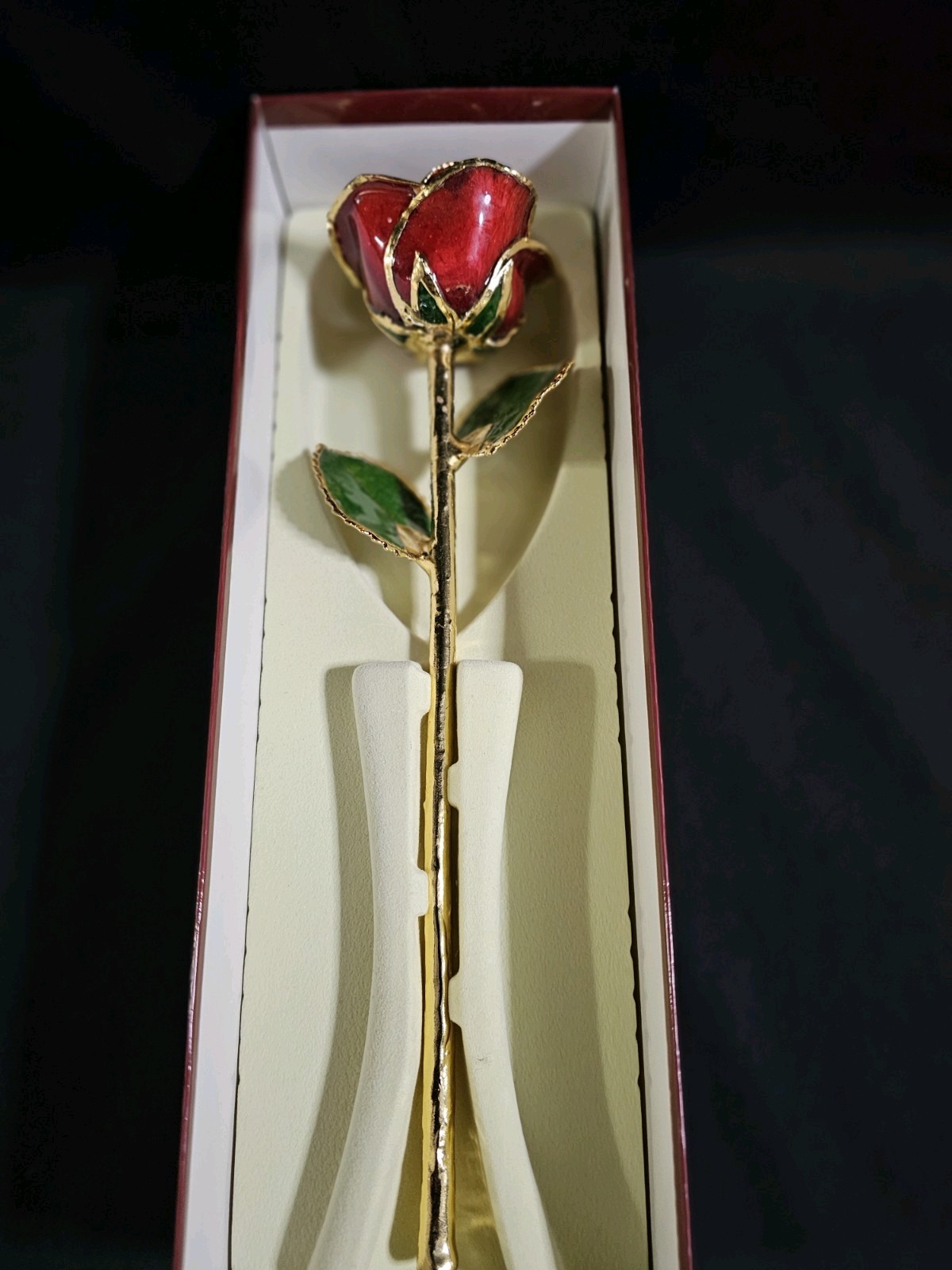Living Gold Real Rose Dipped in 24k Gold Burgundy February
