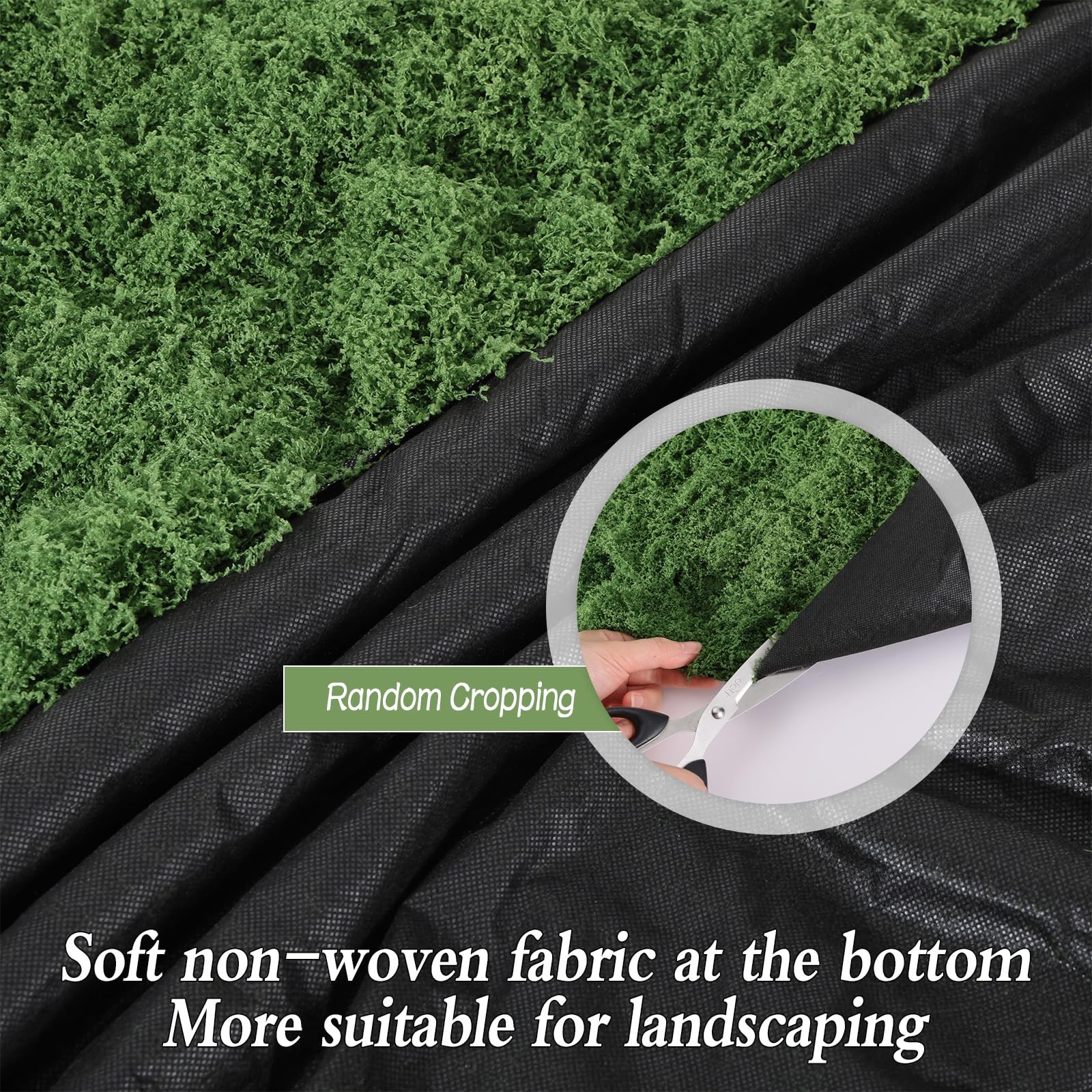 Artificial Moss Mat, 39.4 x 39.4 Inch Fake Moss for Crafts, Faux Greenery She…