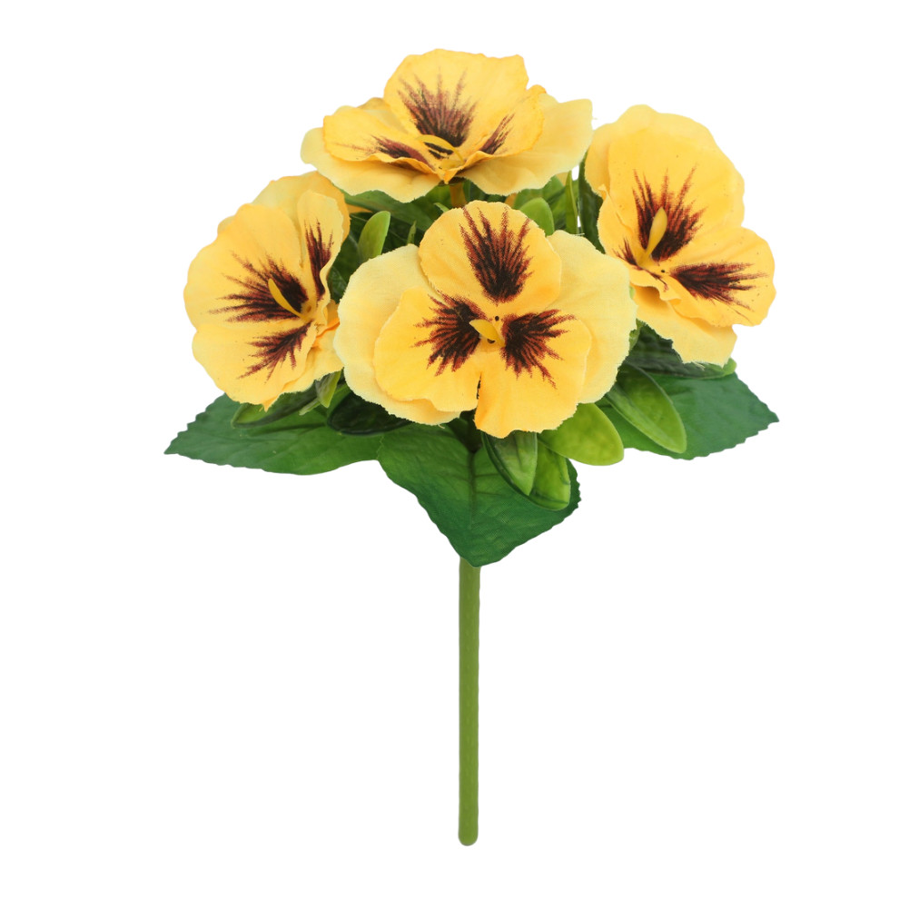 Silk Pansy Flower Bouquet for Wedding Reception Decor Home Wall Display