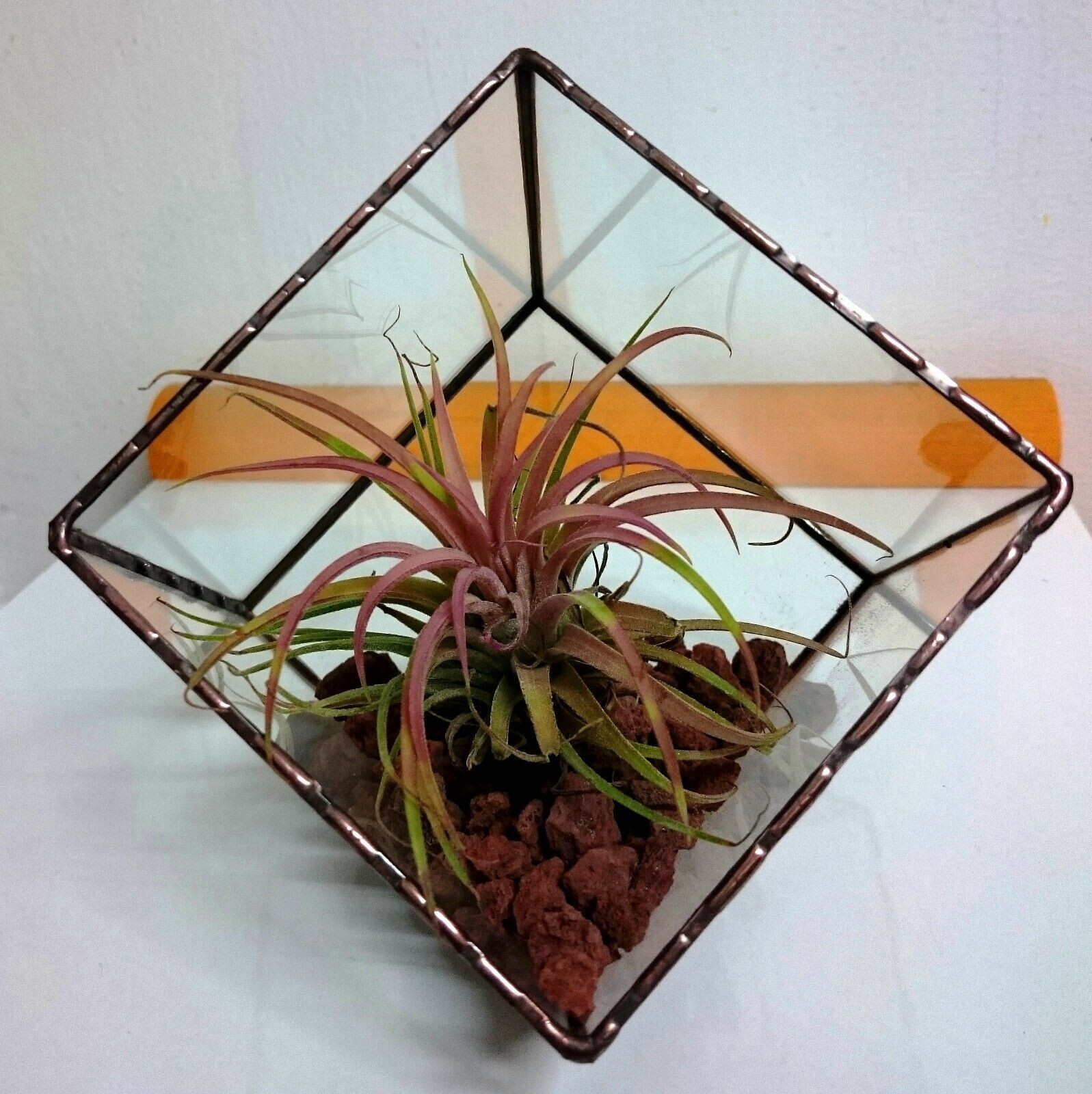 Stained Glass Terrarium Cube Geometric Transparent 2 mm Planter For Indoor