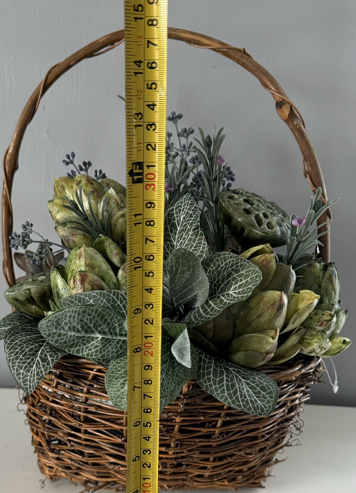 Hanging Basket Wreath Artificial Flower succulants Front Door Wall Decor