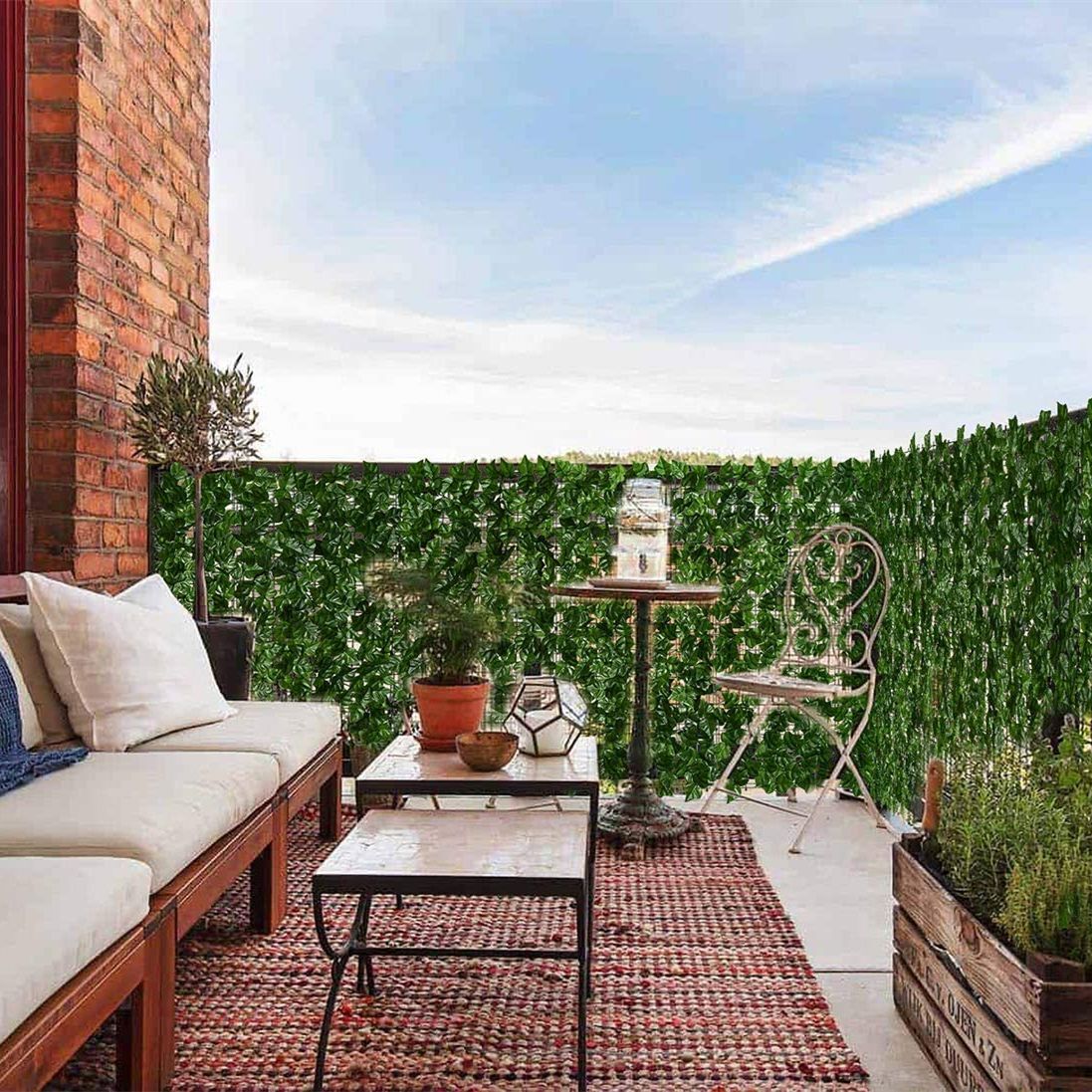 Artificial Leaf Fence Panels Fake Leaves Panel Office Garden Wall Balcony Decor