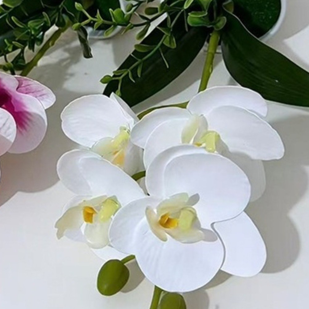 Plastic Phalaenopsis Orchid 3D Printed Potted Artificial Flower 28 x 15 cm