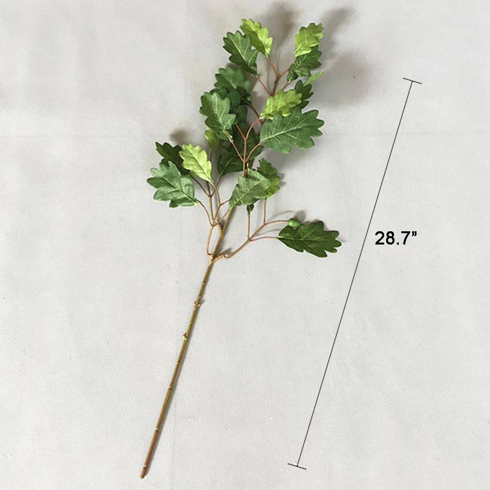 4Pcs Artificial Oak Tree Leaf Stems with Fruits Faux Oak Tree Branches Green …