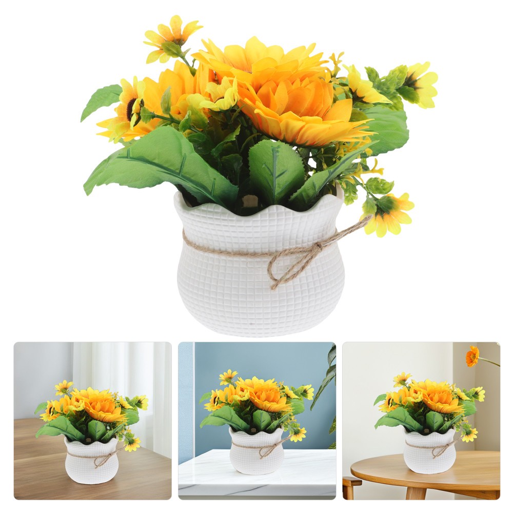 Wedding Greenery Plants Patio Decoration Artificial Potted Sunflower