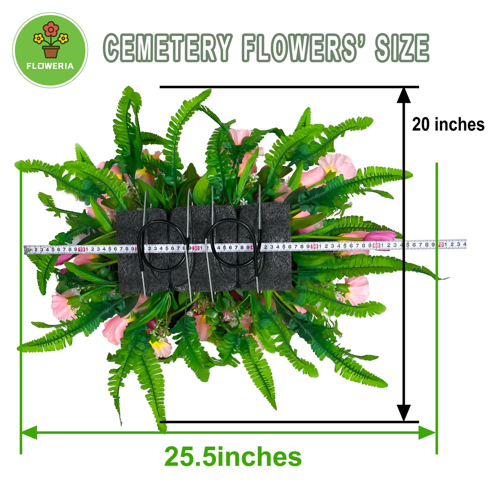 Artificial Cemetery Flowers – Outdoor Grave Saddle for Headstone Decorations …