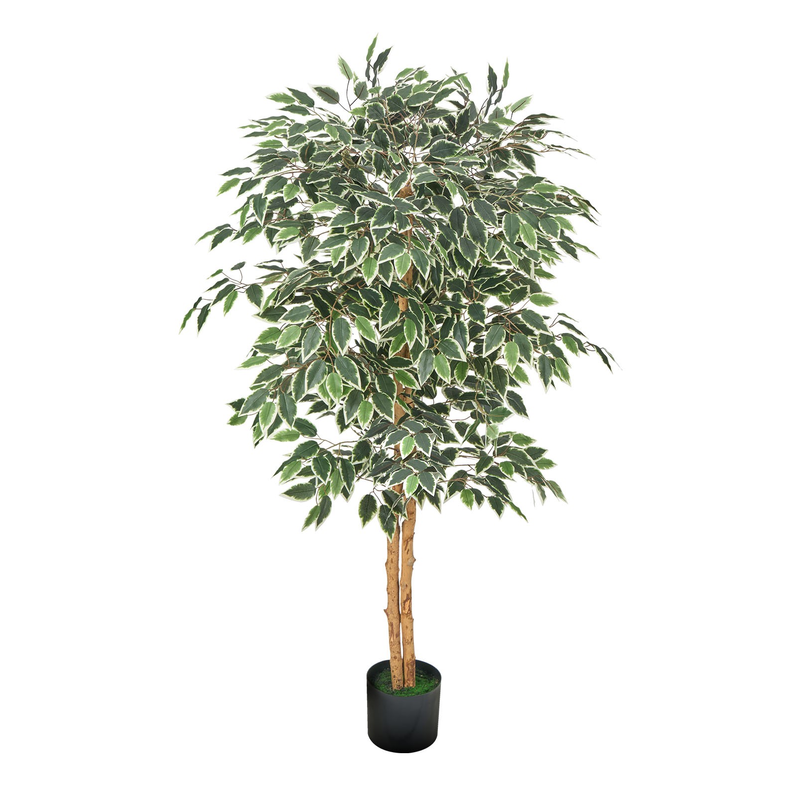 Uimoso 5FT Tall Artificial Ficus Tree with Black Pot for Indoor Decoration