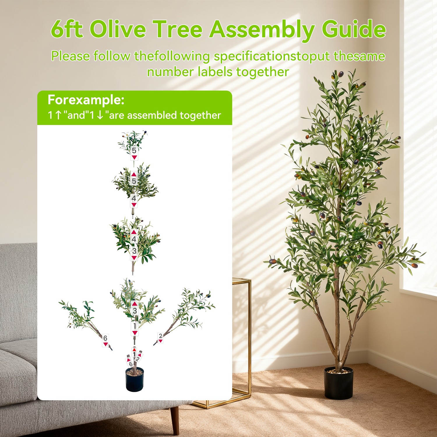 NOVAROOT 5FT/6FT Artificial Tree With Planter,Artificial Plants for Home Decor