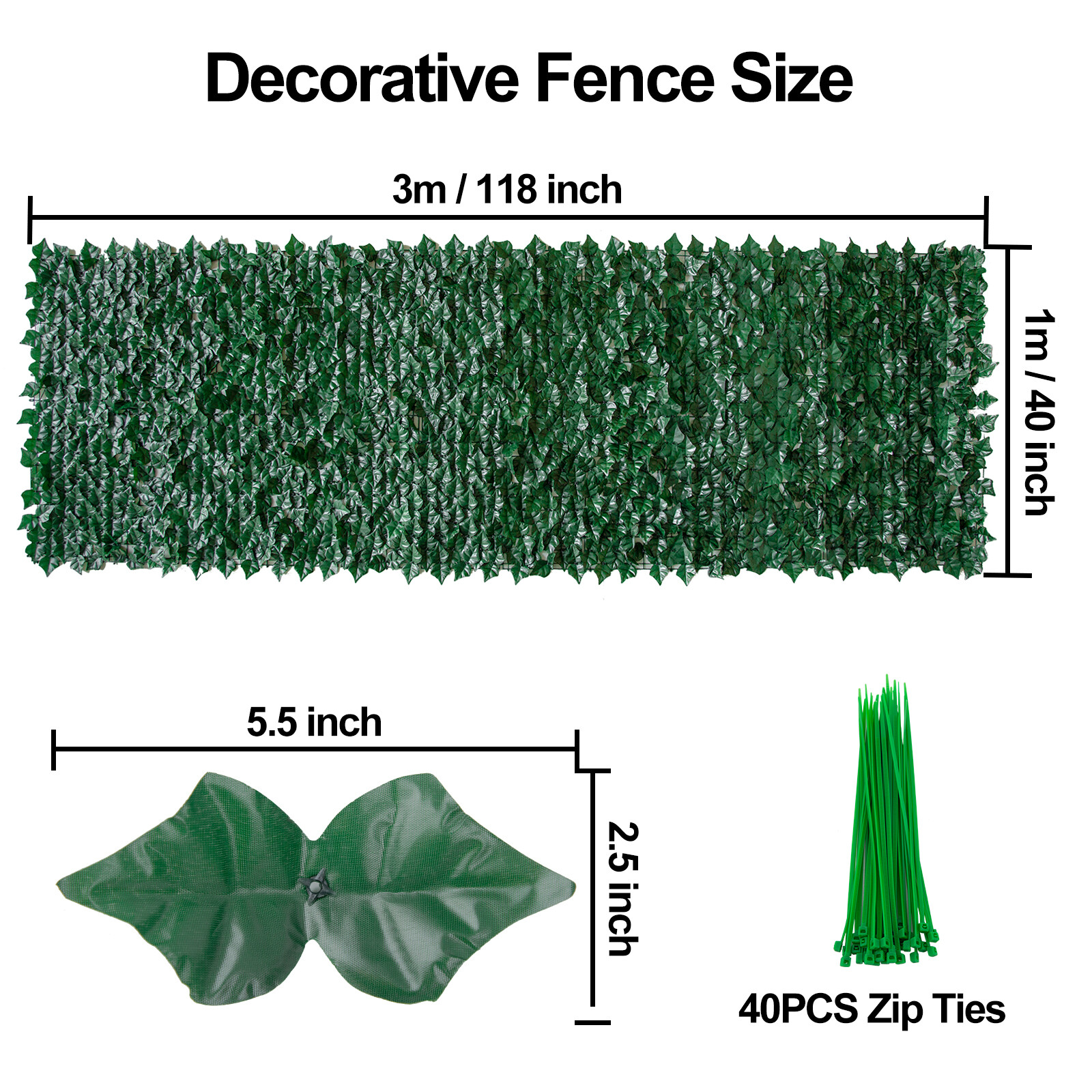 Artificial Boxwood Panel Roll Hedge Decor 39*118 Inch Privacy Fence Grass US
