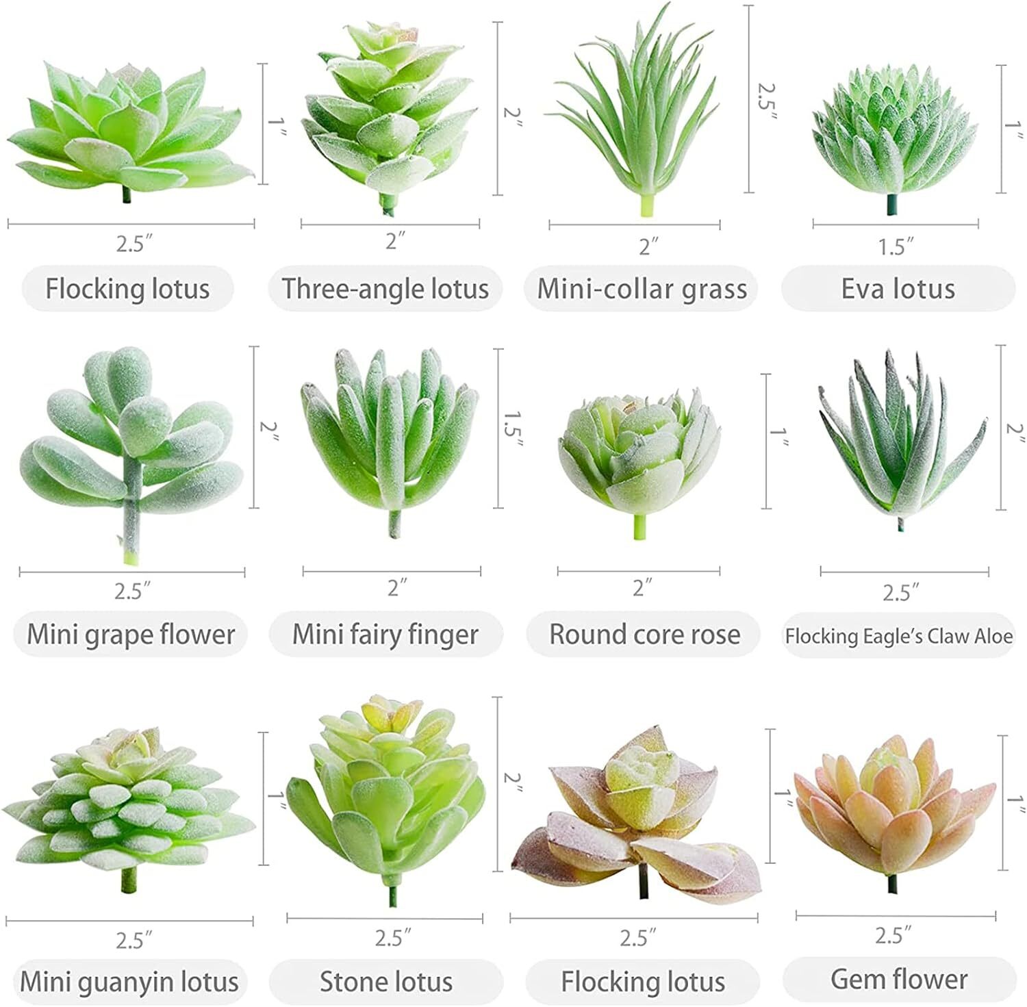 12 Pcs Artificial Succulents Mini Fake Plants Unpotted Faux Succulent for Cra…
