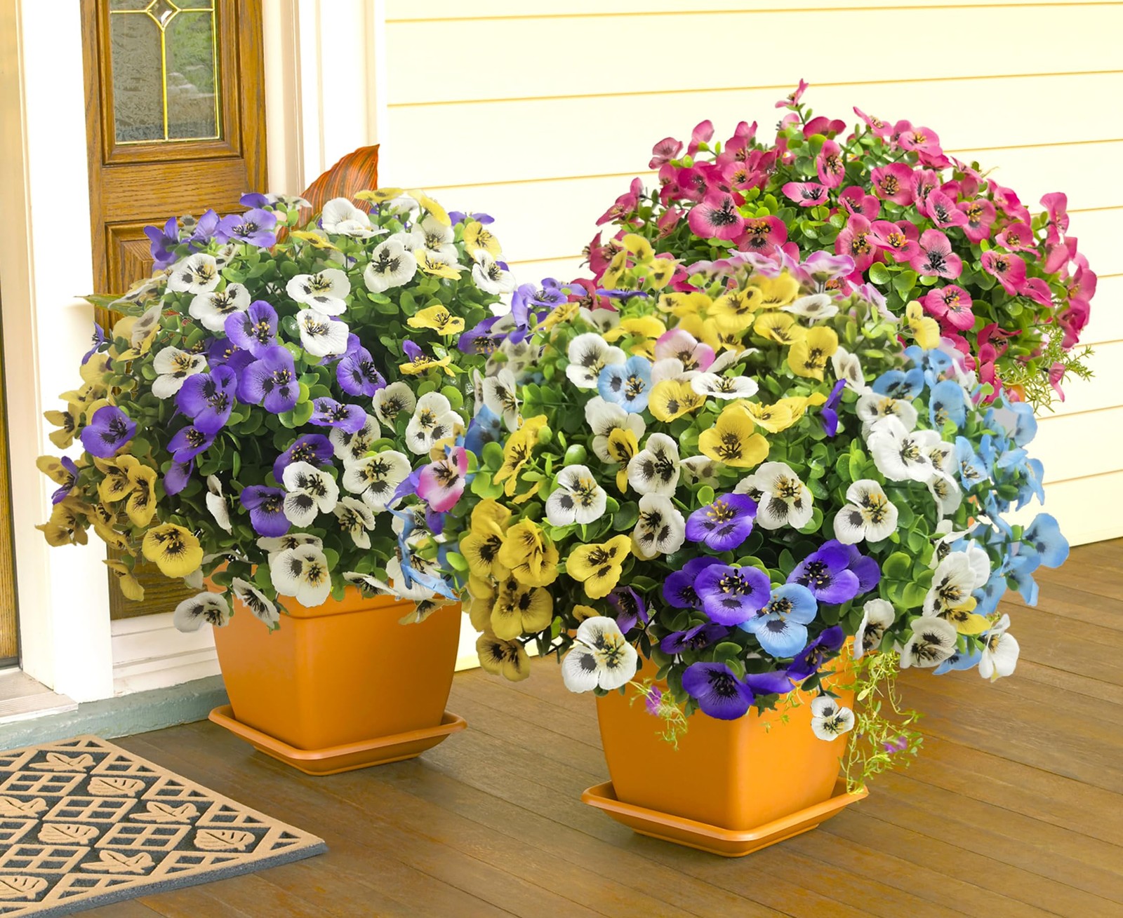 New Best Artificial Flowers for Outdoors Fake Plants, 12pcs Plants Outdoor UV