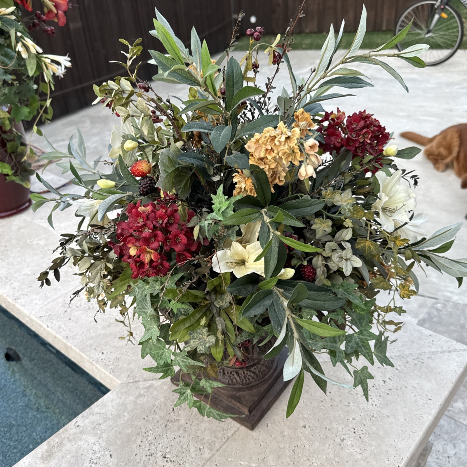 Silk Floral Arrangement Centerpiece In Vase