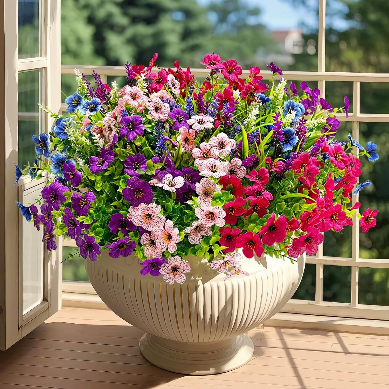 Mixed Artificial Plants Set: 20 Maintenance-Free Flowers for Indoor & Outdoor