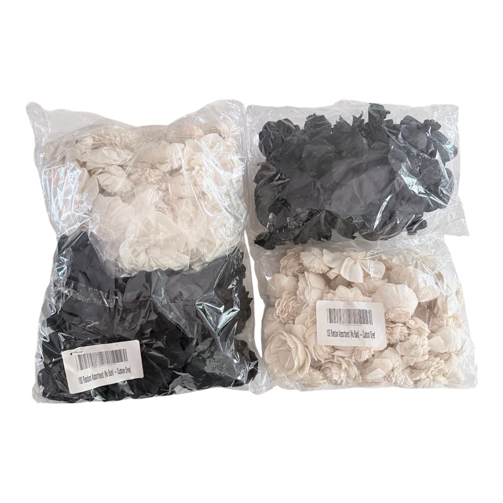 Sola Wood Flowers Raw Random Bundle Lot Assortment Size 1″–3″, Raw Black No Bark