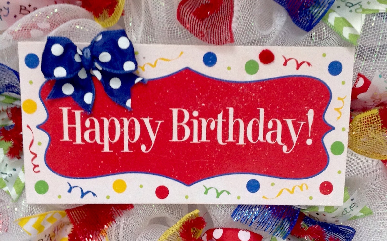 Happy Birthday Party Decoration Deco Mesh Wreath