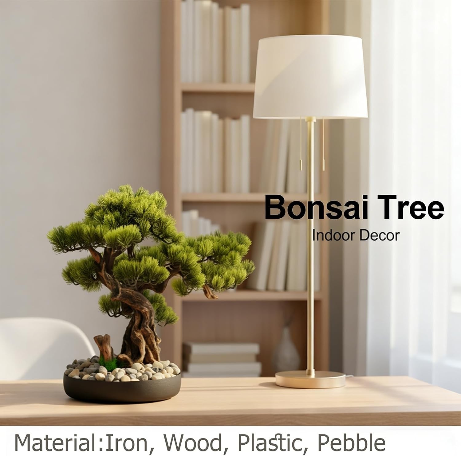 Realistic Artificial Bonsai Pine Tree 25.6 * 17.7in Indoor Desktop Welcome Pine