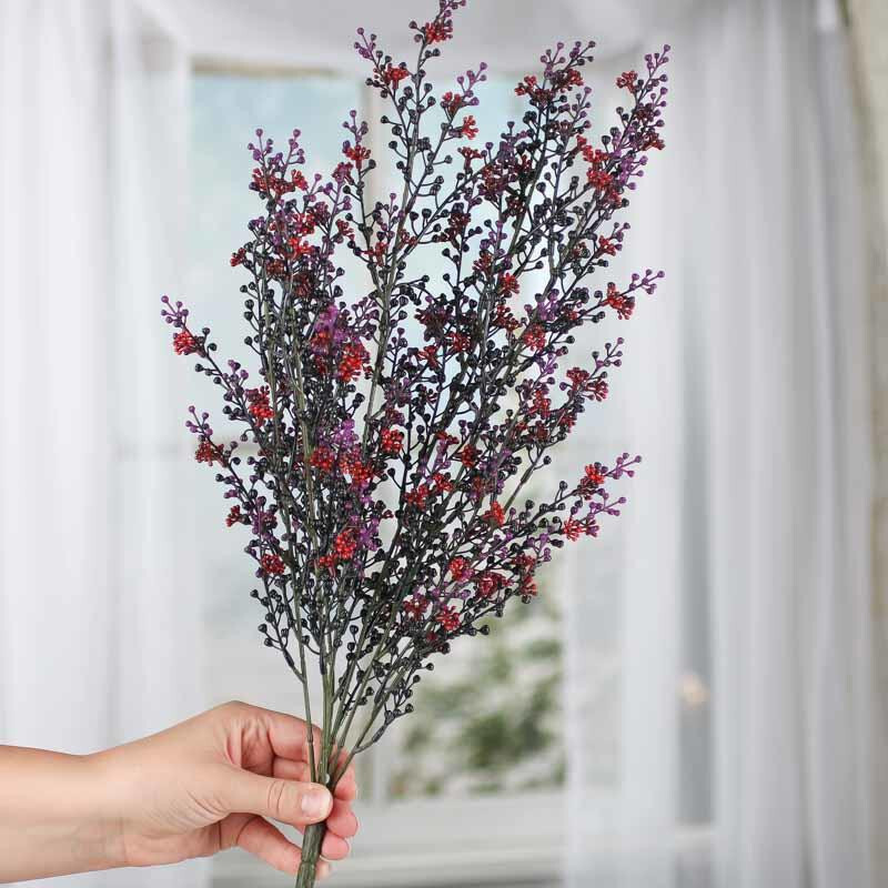 Set of 2 Red, Black, and Purple Artificial 20″ Berry Floral Bushes