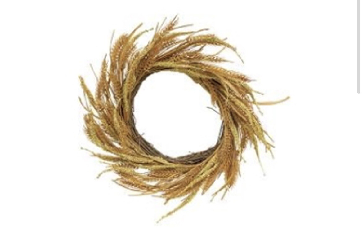 Wheat And Dried Grass Wreath Primitive Country Farmhouse