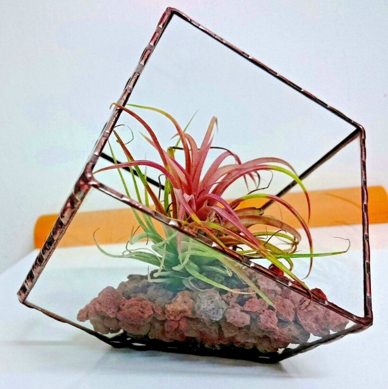 Stained Glass Terrarium Cube Geometric Transparent 2 mm Planter For Indoor