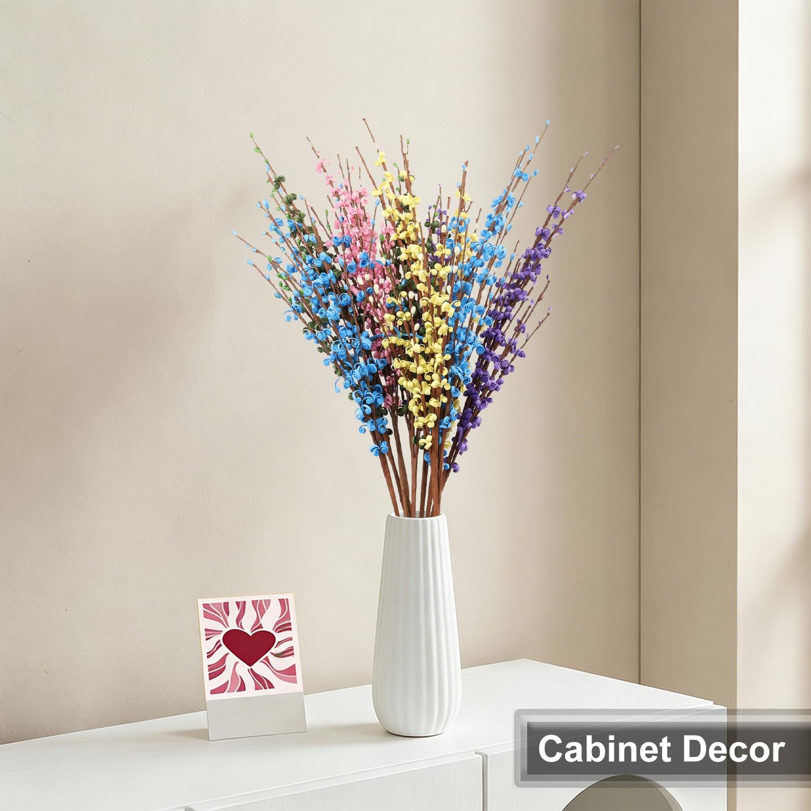 10 PCS 29.5″ Colorful Long Jasmine Artificial Flowers Faux Dry Vase Home Decor
