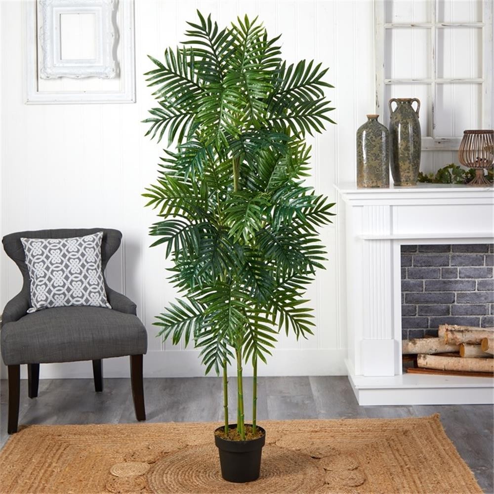 Pemberly Row 72″ Phoenix Palm Artificial Tree in Green/Black