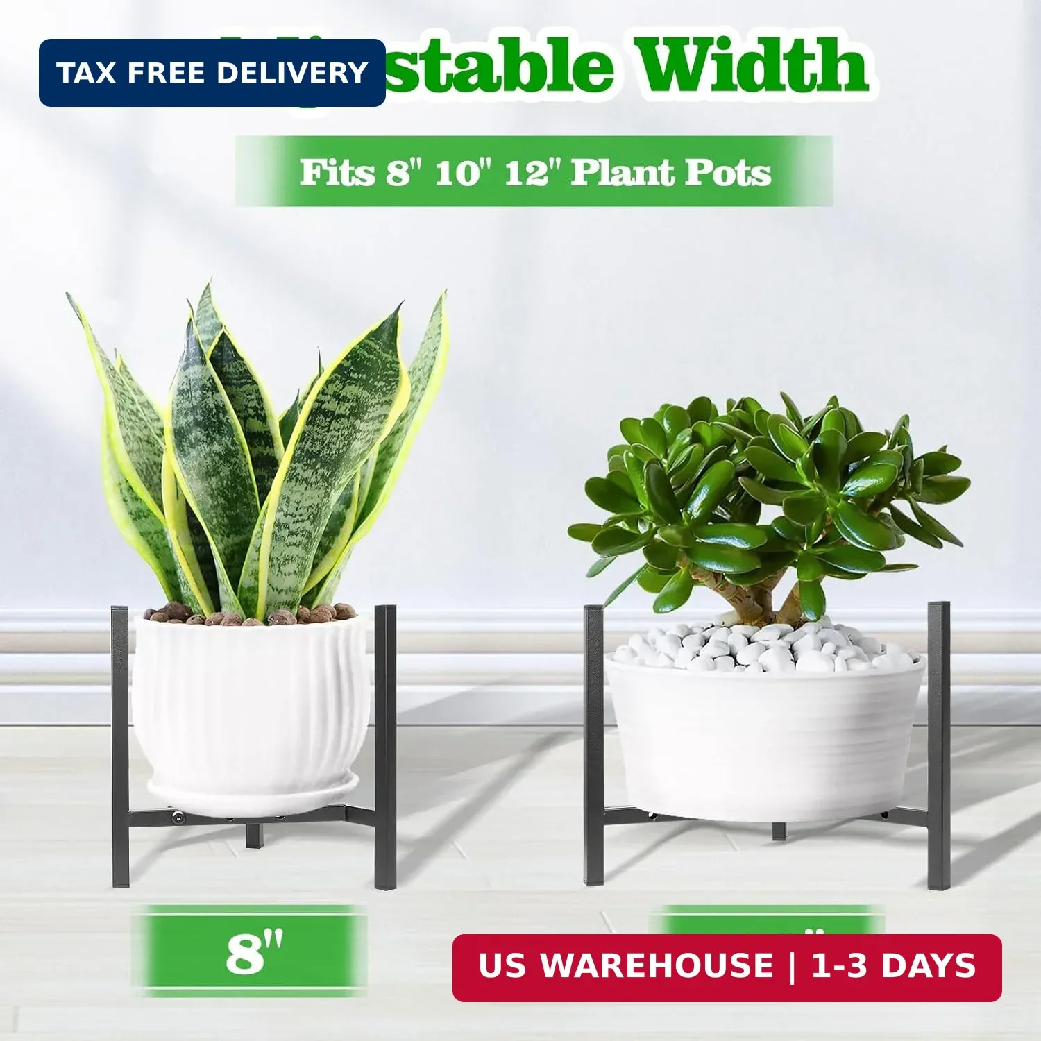 Airpark Plant Stand Indoor Adjustable, Metal Modern Plant Stands, Heavy Duty Sta