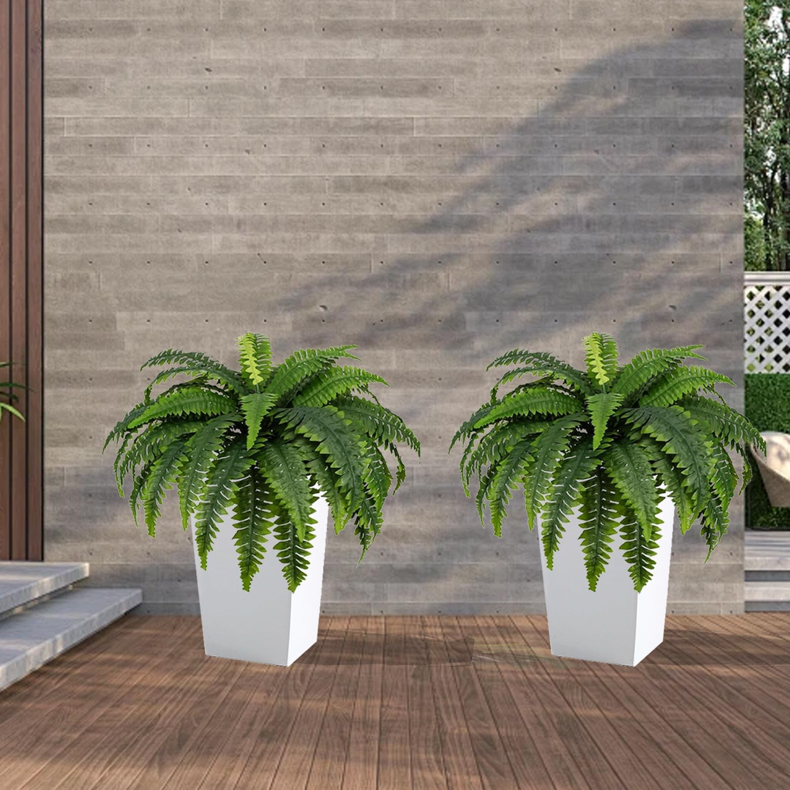 Ferns Artificial Bush Plants Large, 48″ Artificial Boston Fern Bush, Set of 2…