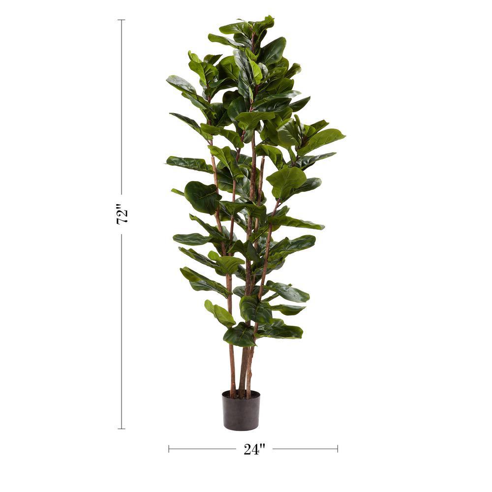72in Artificial Fiddle Leaf Fig Tree Home Office Decoration Living Room Bedroom