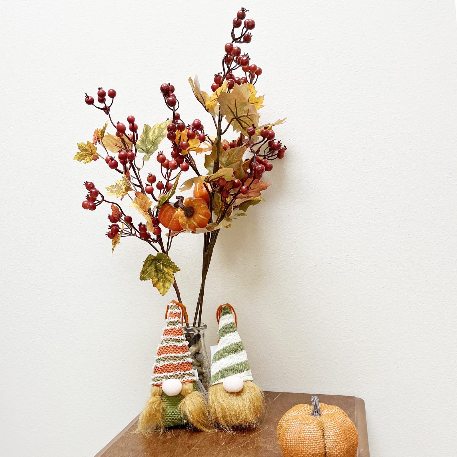 Artificial Autumn Flowers 20 Inch Faux Spray Pumpkin Fake Fruit Fall décor fo…