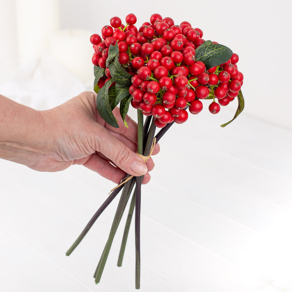 Factory Direct Craft Artificial Red Berry Floral Decor