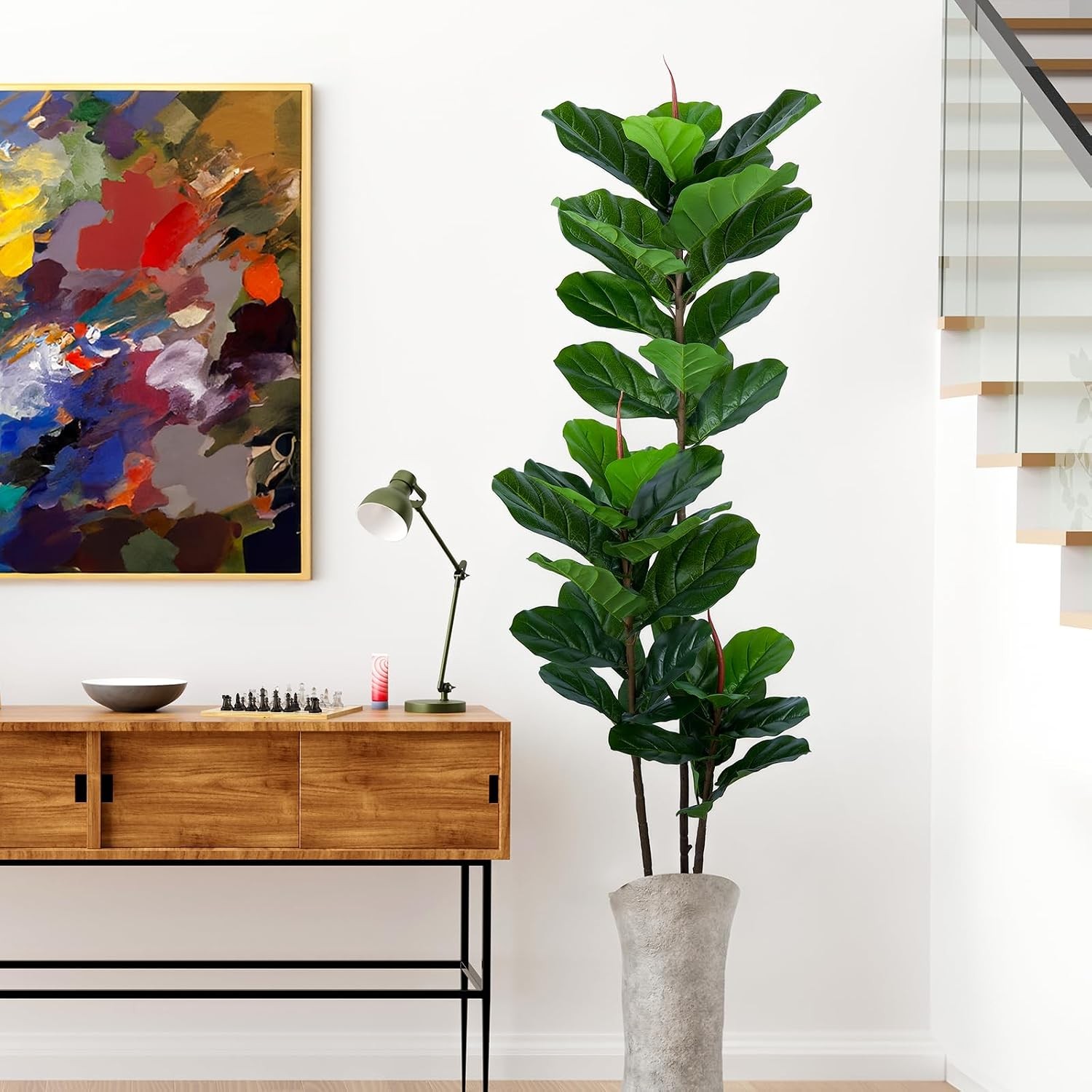 Artificial Fiddle Leaf Fig Tree 5FT Faux Fiddle Leaves Fig Tree Artificial