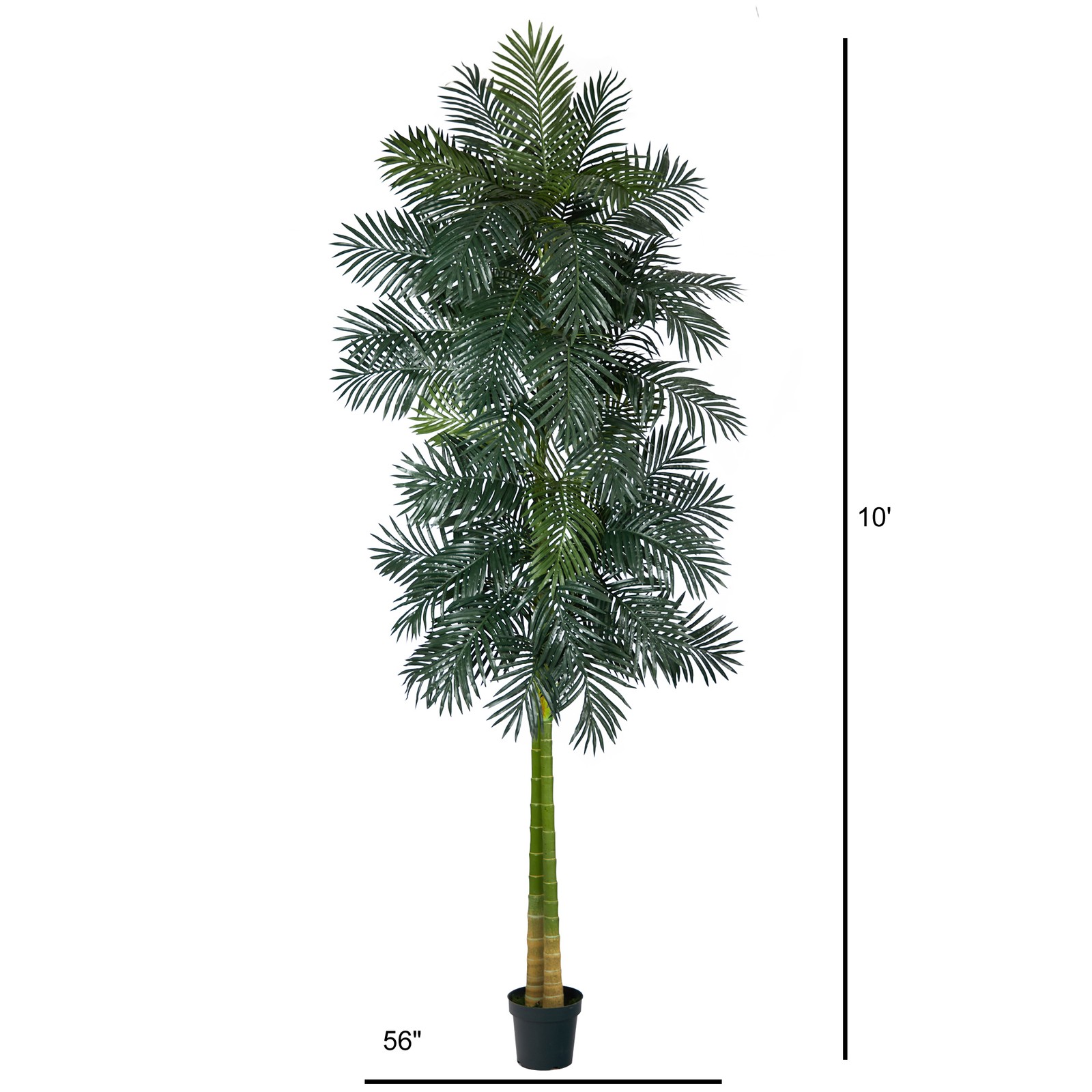 Nearly Natural 10ft Double Stalk Golden Cane Artificial Palm Tree in Green