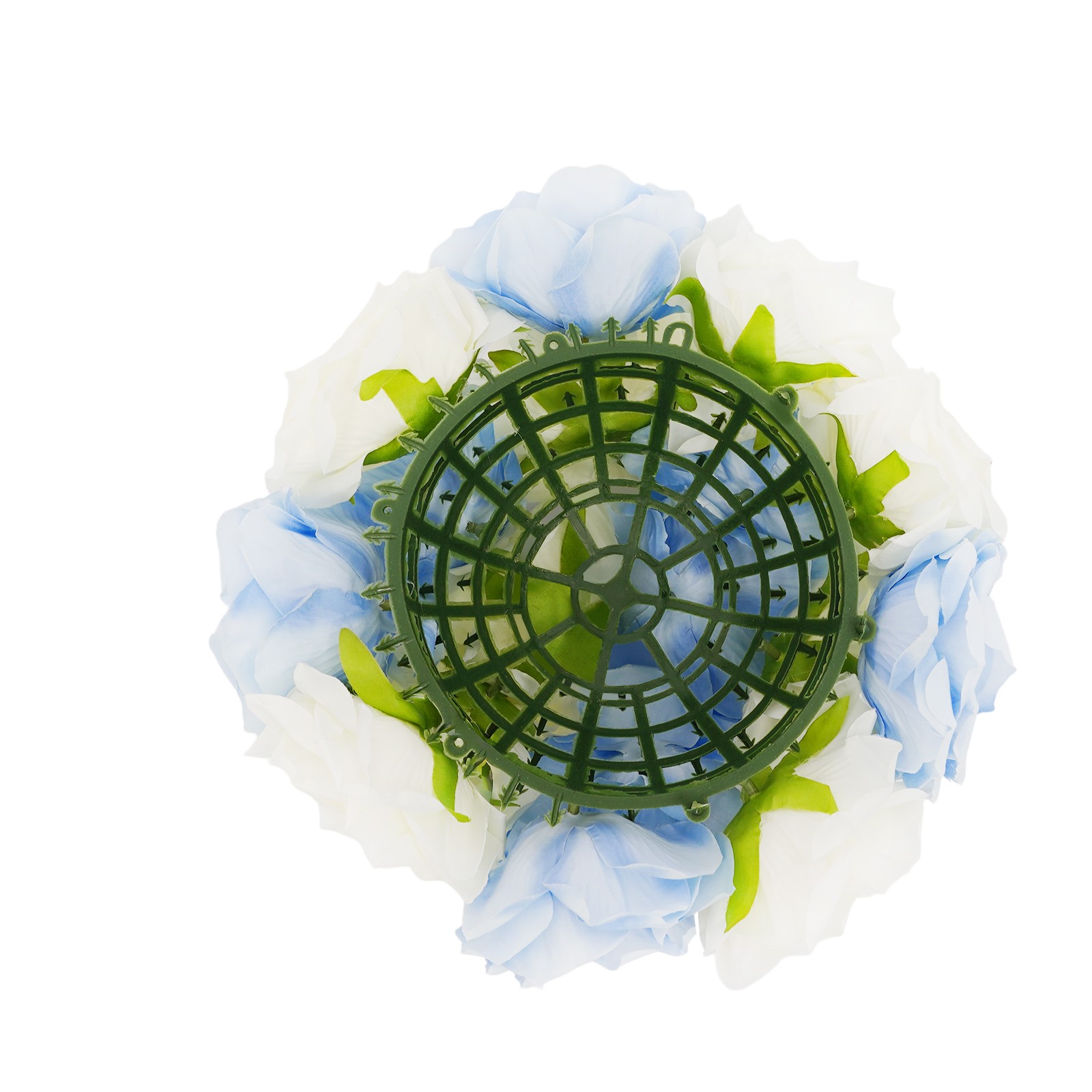 10 Pcs Handmade Bouquet Party Wedding Artificial Flower Balls Deco, White+Blue