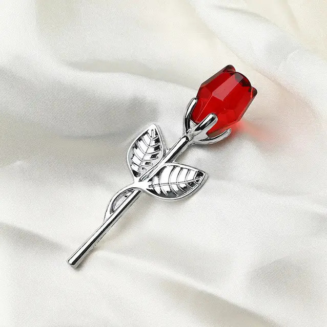 Eternal Red Rose Glass Flower, Silver Stem w/ Box -Anniversary, Valentine’s Gift
