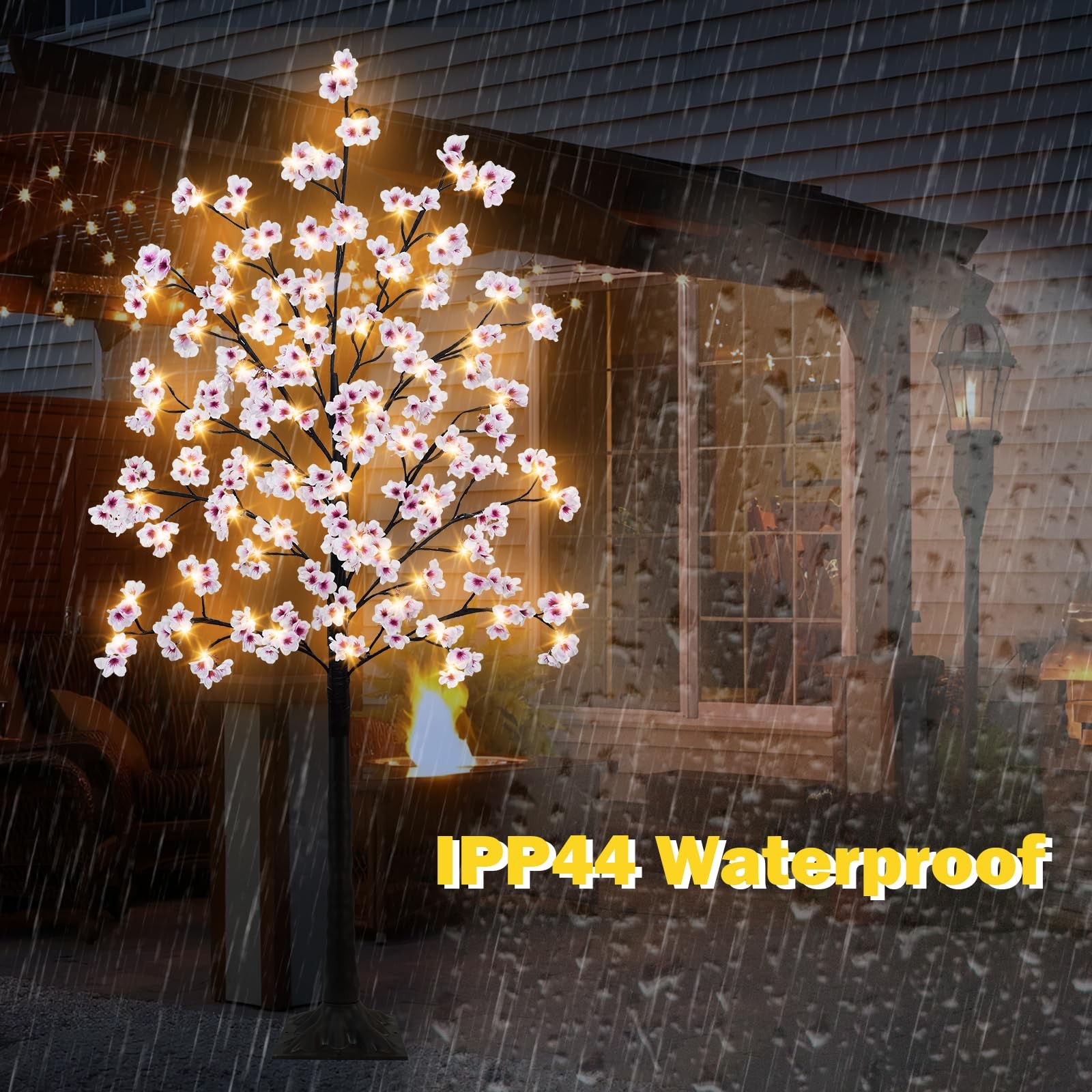 Cherry Blossom Tree, 6FT 96 Fairy Lights Artificial Lighted Tree for Home Ins…