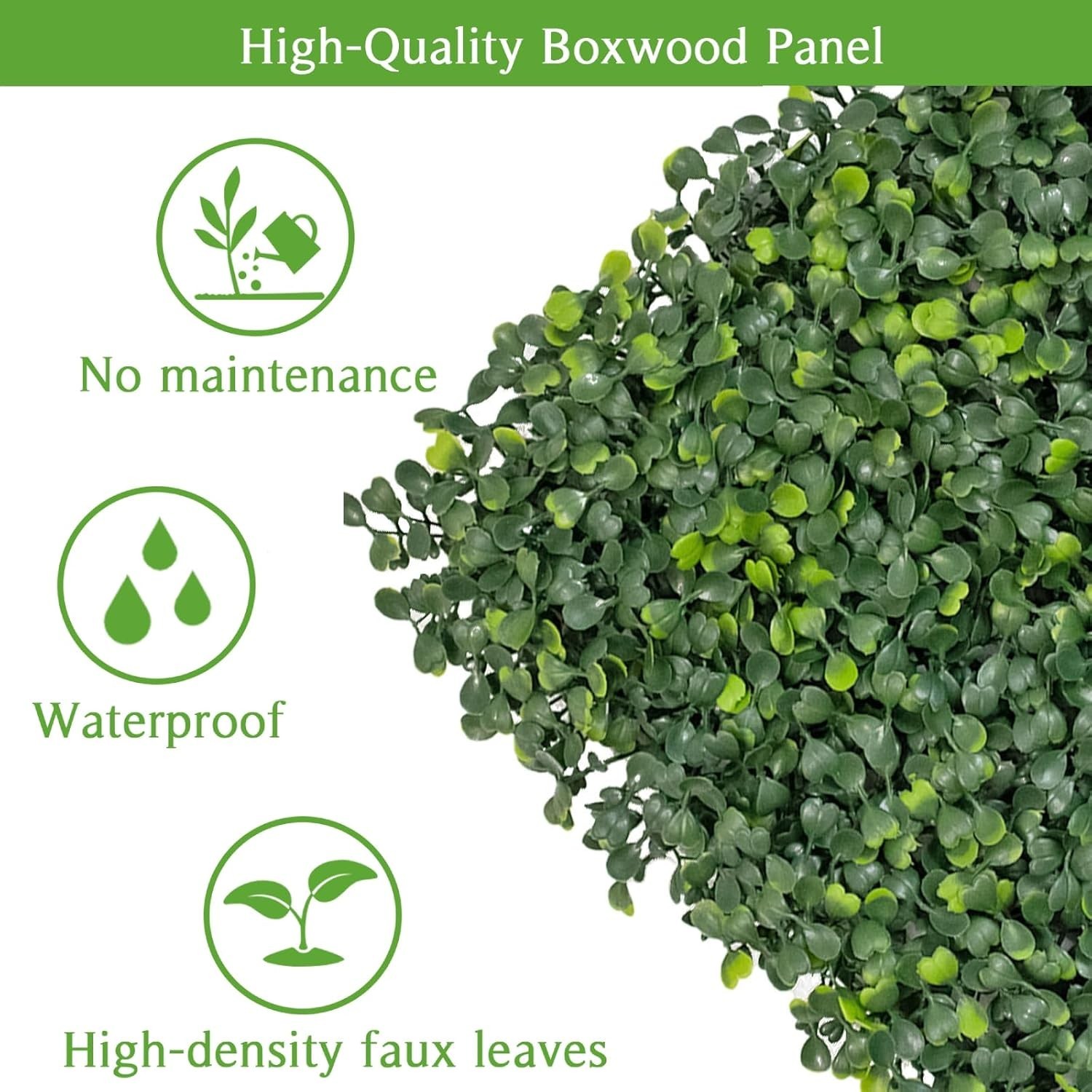 Grass Wall Panels 12 PCS 10″x 10″ Artificial Boxwood Panels with 50 Zip Ties,…