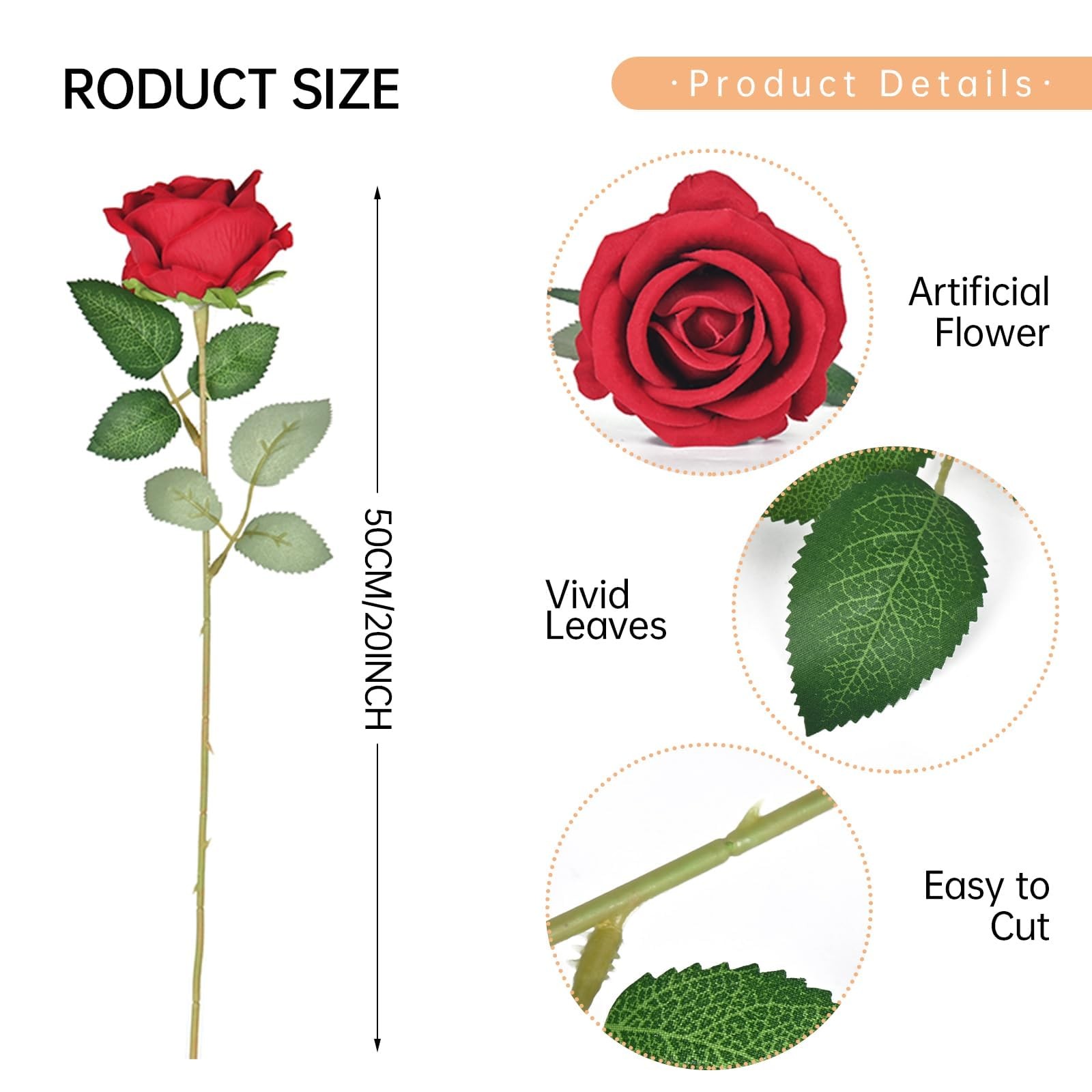 Artificial Silk Roses Flowers – 200 Pack Rose Red Fake Flowers for Wedding De…