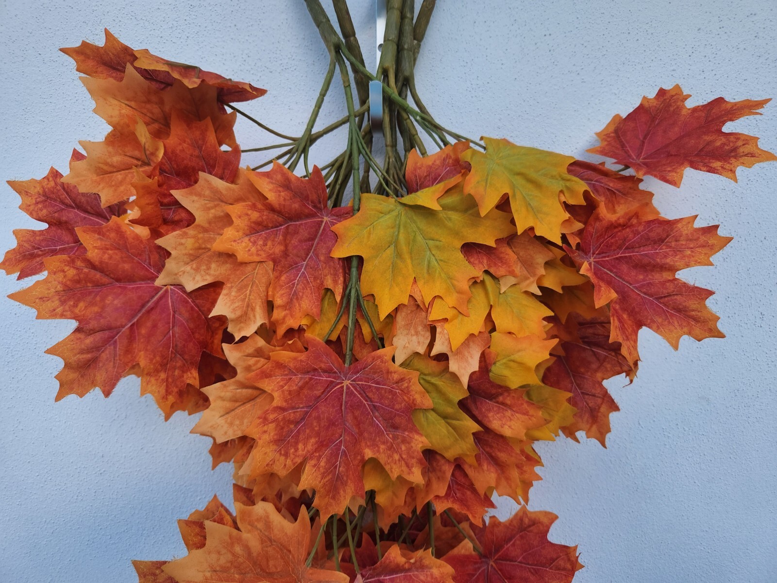Artificial Fall Leaves Branch Fake Fall Leaves Stems Plants 6 Pieces